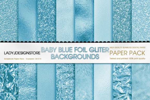 Download Baby Blue Foil Glitter Seamless Digital - Blue Collection