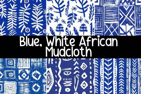 Download Blue and White African Mudcloth - Blue Collection
