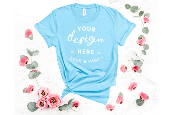 Download Ocean Blue Bella Canvas 3001 Floral Mock - Blue Collection