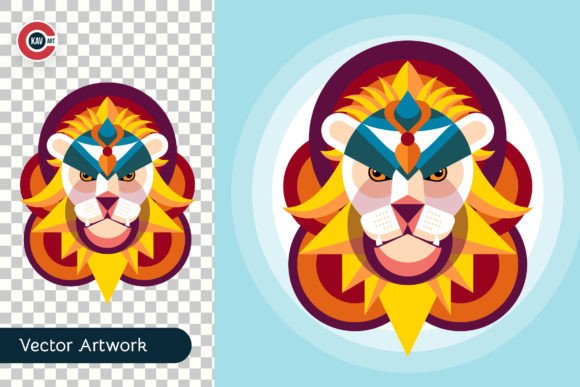 Download Vibrant Lion Head: Creative Vector Art - Creative vector art Collection