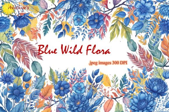 Download Blue Wild Flowers - Sublimation Clipart - Blue Collection