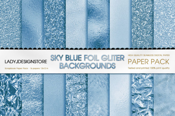 Download Sky Blue Foil Glitter Seamless Digital - Blue Collection