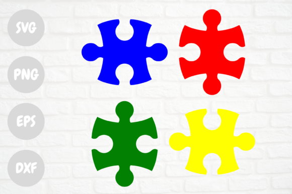 Download 4 Puzzle Pieces Red Yellow Green Blue - Blue Collection