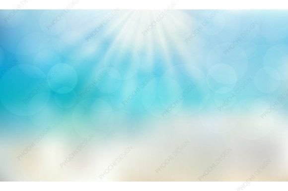 Download Summer Season Beach Blue Sky Background - Blue Collection