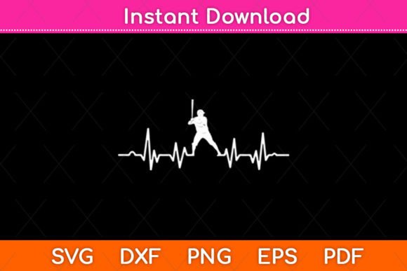 Download Funny Heartbeat Baseball Player Svg File - Player Collection