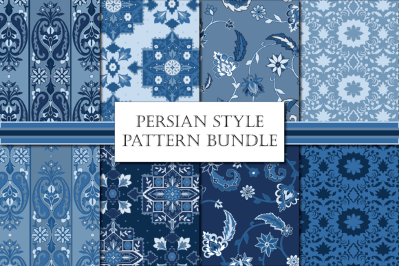 Download Blue and White Persian Pattern Bundle - Blue Collection